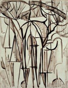 Compositie Bomen I door Piet Mondrian